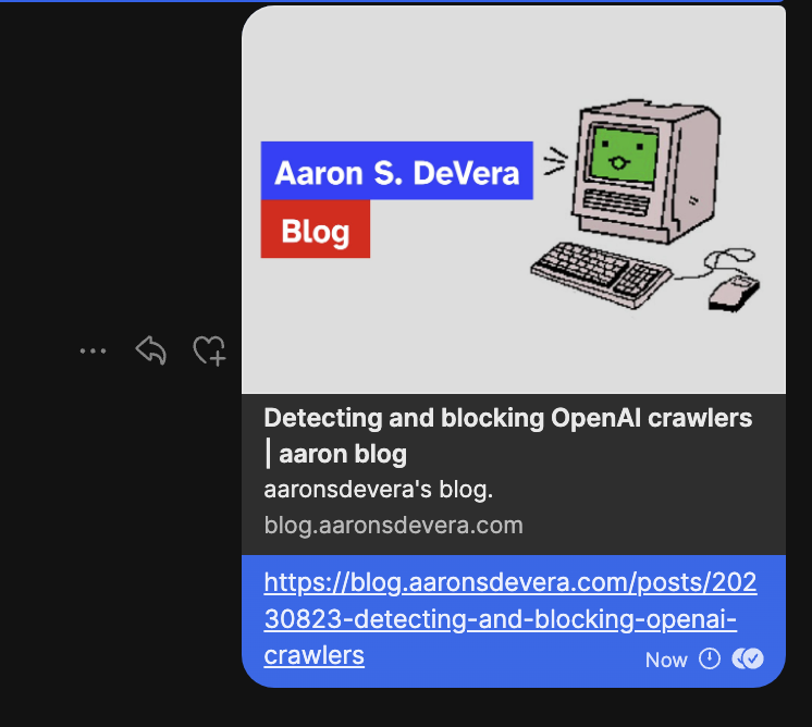 Screenshot of a link preview in Signal Screenshot of a link preview in Signal